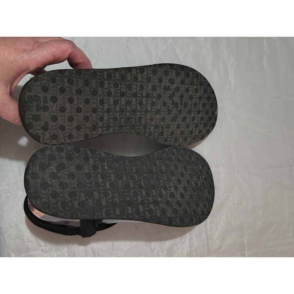 WOMEN'S SANUK BLACK YOGA SLING BURST FLIP FLOP BEACH/POOL SANDALS SIZE 9 - Picture 4 of 8